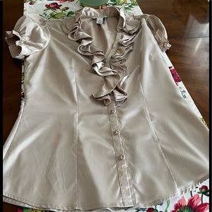 White House Black Market Satin Blouse, SZ S